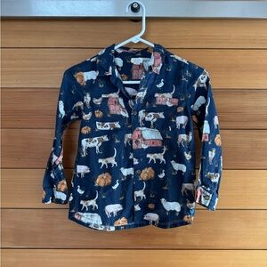 Blue Rooster Farm Animal Print Kids Shirt